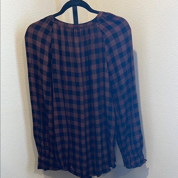 beachlunchlounge Black and Brown Ruffled Blouse - Picture 3 of 3